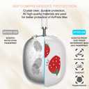 CamyCosy Headphone Stand Gaming Headset Holder with Silicone Ear Pad/Ear Cups Case for AirPods Max Headphones, Strawberry Pattern Clear Headset Stand Accessories for Desk