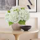 ZYTUYO 20 inches 4 Pcs Ivory White Real Touch Hydrangea Artificial Flowers Boho Lifelike Real Looking Latex Hydrangeas Flower with Long Stem for Home Decor Spring Table Centrepiece