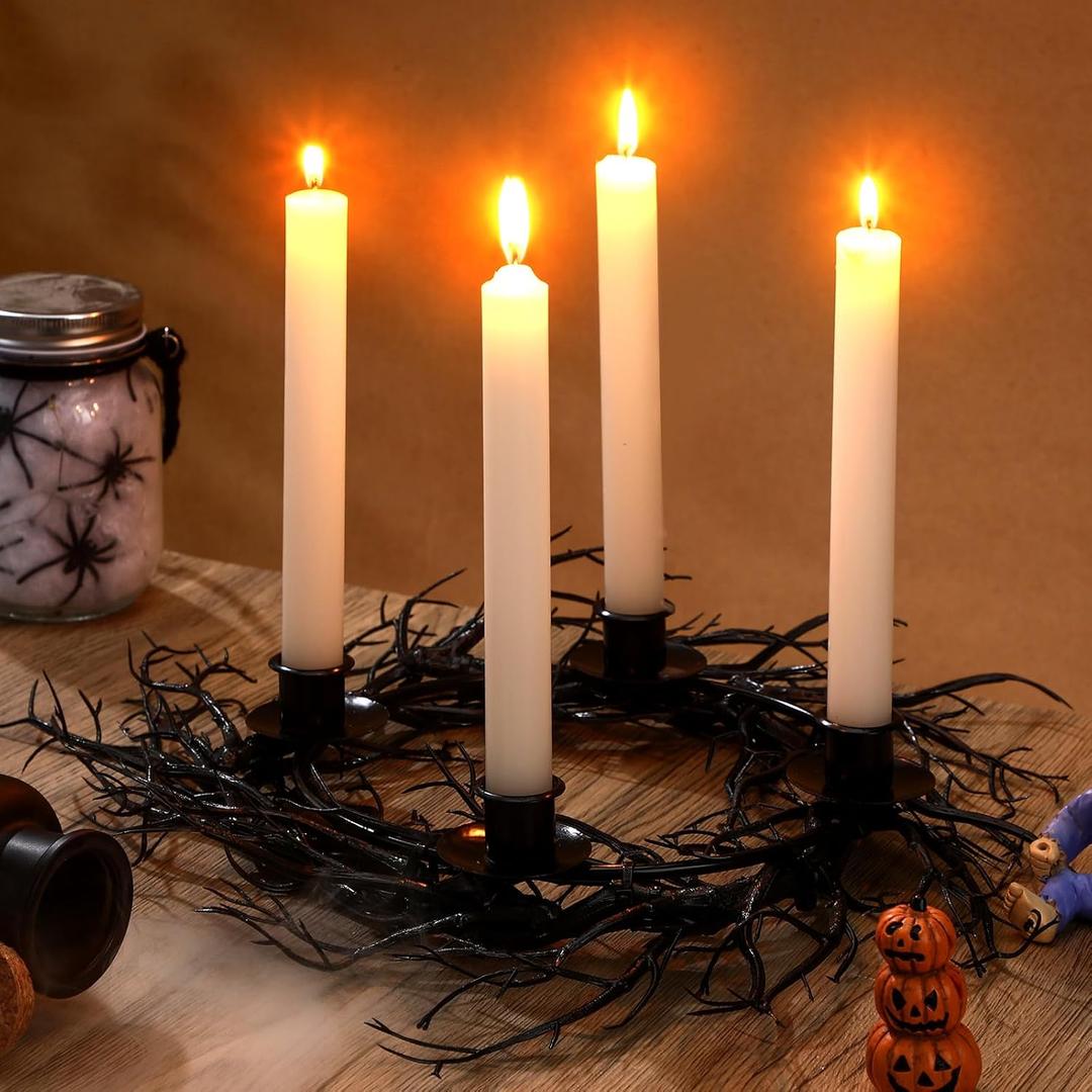 Beeveer Halloween Candle Holder 17 Inch Gothic Black Branches Candlestick Black Candelabra Spooky Halloween Candle Stick Holder for Desktop Dinner Party Wedding Table Centerpieces