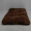 KSIIA Washable Dog Bed Deluxe Plush Dog Crate Beds Comfy Kennel Pad Anti-Slip Pet Sleeping Mat for Large, Jumbo, Medium, Small Dogs Breeds, 29" x 21", Brown