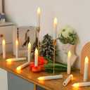 MUMCHASI Flameless Candles Battery Operated Candlesticks Flickering Led Candles Electric Flameless Taper Candlesticks Church Wedding Party Kids Home Decor H: 6 inches 12 Packs No Remote