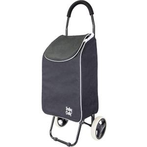 Dbest Products Trolley Dolly Sport Foldable Grocery Cart on Wheels Multi Use Rolling Cart with Removable Bag and Hand Truck Dolly Function, Black
