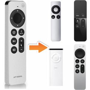 Replacement Remote Control for Apple TV Remote. (Silver)