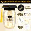 20 Set 2026 Graduation Table Centerpieces Light Up Mason Jar Class of 2026 Graduation Table Decoration Small Bottles with Grad Hats Money Gift for High School College Grad Party Prop, Black