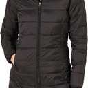 Amazon Essentials womens Lightweight Water-Resistant Packable Hooded Puffer Coat, Medium