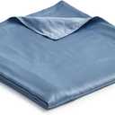 YnM Exclusive Cooling Duvet Cover for Weighted Blankets with 16 Strings (Blue Grey, 48"x 72")