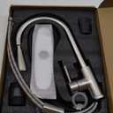 WOWOW Kitchen Faucet with Soap Dispenser: 304 Stainless Steel Kitchen Sink Faucet with Pull Down Sprayer 3 Modes, Single Handle High Arc Mixer Taps for Sink, RV, Laundry, Bar (Brushed Nickel)