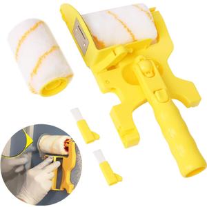 Paint Edger Roller Brush, Multifunctional Hand-held Clean-Cut Paint Edger Roller Brush Portable Tool Kit, Rexroth Pole Mountable with Roller and Brush for Home Room Wall Ceiling Painting