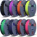 TECBEARS Dual Color PLA Filament Bundle, Matte PLA 3D Printer Filament Bundle, Dimensional Accuracy +/- 0.02 mm, 250g Spool, 8 Rolls, 2kg in Total