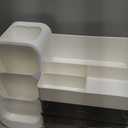 HBlife Makeup Organizer with Brush Holder for Vanity, Large Plastic Bathroom Countertop Organizer Skin Care Storage, Easy to Store Lipsticks, Nail Polishes, Perfumes, Eyeshadow Palettes, White