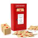 JULEASEL Romantic Love Postbox with 50 Mini Love Notes and Envelopes, Valentines Day Gifts for Him, Cute Valentines Gift for Husband Boyfriend, Vday LoveLetter, Long Distance Relationship Gifts