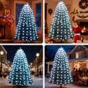 Christmas Tree Lights Christmas Lights Outdoor Indoor White 280Led 10 Lines with 8 Light Modes, Timer and Remote Control, Fairy String Lights for Wedding Home Party 4Ft-7Ft Xmas Tree Decorations