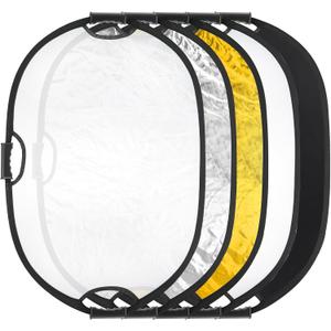 Fasmov 24"x36" Light Reflectors - 5-in-1 Collapsible Photography Reflector with Carrying Case for Photo Studio & Outdoor Use