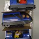 Battery Operated Action Locomotive Toy Train Set for Wooden Tracks, (Magnetic)-Compatible with Thomas The Train Toys, Brio Tram Set for Toddlers 3-5 and up, Stocking Stuffers for Kids (Blue)