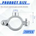 20 Pack 3/4" Split Ring Pipe Hanger for Thread Rod Galvanized Iron Mounting Bracket Support for Tubing Wall Ceiling Mount Combination Industrial Decor
