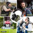 Rechargeable Shooting Ear Protection with Sound Amplification Electronic Earmuffs for Noise Reduction (Green)