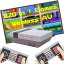 Retro Game Console,Wireless Retro Gaming Console with Built-in 820 Games,Dual Wireless Controllers,AV Output Plug and Play Video Game Console.