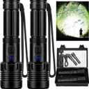 Rechargeable Flashlights High Lumens, 3000 Lumens Super Bright Flashlight with 5 Modes, Waterproof Powerful LED Flash Light for Home Camping Hiking(2 Pack)