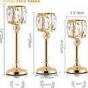 Set of 3 Cup Crystal Tealight Candle Holders, Centerpieces for Table Wedding Centerpieces Crystal Decorative Tealight Candle Dining Table Candle Holder Decor for Party (Set of 12 (3 Sizes), Gold)