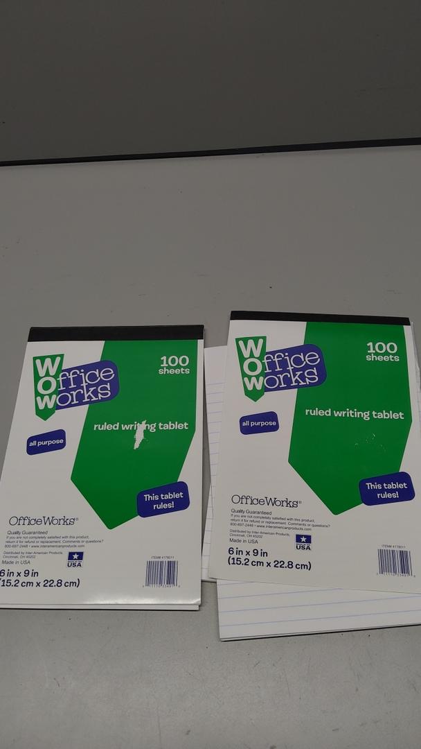 Pack of 2 Office Works® Plain Writing Tablet