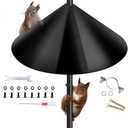 Squirrel Baffle for Bird Feeder Pole,16 inch Squirrel Guard Stopper for Outside Shepherd Hook,Black(1 Pack)