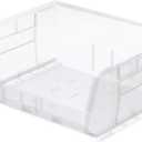 Akro-Mils 30250 AkroBins Plastic Storage Bin Hanging Stacking Containers, (15-Inch x 16-Inch x 7-Inch), Clear, (6-Pack)