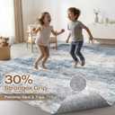 10x13 Area Rug Living Room: Washable Large Neutral Rug Abstract Soft Modern Stain Resistant Indoor Floor Non-Slip Carpet for Bedroom Nursery Kids Office Playroom Dining Room Under Table- Blue Gold