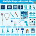 Doctor Kit for Toddlers 3-5, Pretend Doctors Play Set with Cart, Costume and Stethoscope for Kids Aged 3 4 5, Role Play Medical Toys for Girls Boys, Christmas Birthday Educational Gift for Toddler