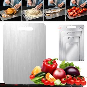 304 Stainless Steel Cutting board, Double Sided Metal Cutting Boards for Kitchen Meat Vegetables & Fruits Chopping Board Dishwasher Safe Easy to Clean(XL-18.11 * 11.81in)