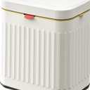 GloDeals Kitchen Trash Can with Lid, 2 in 1 Small Garbage Can Compost Bin Countertop, Wall-Mounted Under Sink Indoor Trash Bin for Kitchen, Bathroom, Cabinet Trash Can Hanging (4L, White/1.05 Gal)