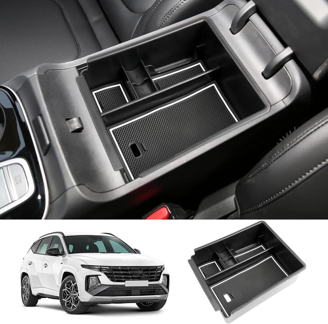 2025 2026 T ucson Accessories for 2022-2025 2026 Hyundai T ucson Center Console Organizer Armrest Storage Box Armrest Console Organizer Insert