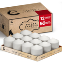 Candle Charisma White Pillar Candles Bulk Pack of 12 – (3x3 Inch) Long-Lasting 50-Hour Burn, Dripless & Smokeless – Perfect for Hassle-Free Decor at Weddings, Fall Table Centerpieces & Special Events