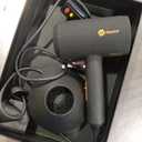 slopehill Professional Ionic Hair Dryer, Powerful 1800W Fast Drying Low Noise Blow Dryer with 2 Concentrator Nozzle 1 Diffuser Attachments for Home Salon Travel (Black)