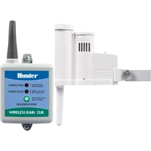 Hunter Rain Clik WRCLIK Wireless Rain Sensor System, Automatic Shutoff for Sprinkler Controllers, Mounts Easily to Gutter or Wall, Compatible with Most Irrigation Controllers