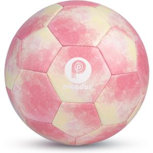 Size 4 Soccer Ball, Kids Soccer Balls for Girls Boys Youth Children Training Backyard School Indoor Outdoor Ball with Pump Gift (Tie Dye Red)