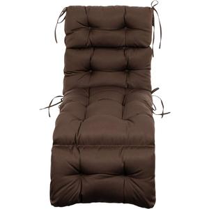 Outdoor Chasie Lounge Tufted Thick Cushion with Ties,Replacement Wicker Chair Cushion for Paito Fruniture,72x22x4inches,All Weather,Brown