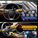Tevlaphee Steering Wheel Lock - Anti Theft Device with Adjustable Car Wheel Lock, 3 Keys (Yellow)