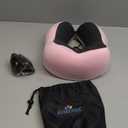 Adjustable Travel Pillow for Neck Support & Comfort, Lightweight Memory Foam Travel Neck Pillow for Sleeping - Washable & Breathable Plane Pillow for Traveling with Eyemask, Earplug & Carry Bag (Dazzle Pink)