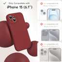 Compatible with iPhone 15 Case, Liquid Silicone Upgraded Camera Protection Case with Screen Protector Soft Microfiber Lining Shockproof Protective Phone Cover 6.1", Red