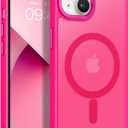 BENTOBEN Magnetic for iPhone 13 Case & iPhone 14 Case [Compatible with Magsafe] Translucent Matte Phone Case iPhone 13/14 Slim Thin Shockproof Women Men Protective Cover Cases, Hot Pink