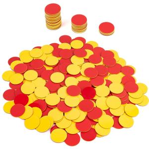 Round Math Counters,Plastic Two Color Counter Yellow Red 200 PCS, Educational Toys to Help Kids Learn