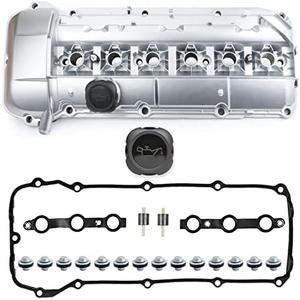 MITZONE Upgrade Aluminum Valve Cover kit Compatible with 2002-2006 BMW X5 X3 530i 525i 325i 325ci 325xi 330i 330xi 330Ci z4 Replace 11127512839