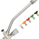 Tool Daily Foam Cannon Dual-Connector Accessory, Pressure Washer Double Tip Attachment for Soap Cannon, 5 Pressure Washer Sprayer Nozzles, 1/4" Quick Connect