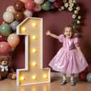 imprsv 3FT Marquee Light Up Numbers for 1st 21st Birthday Decorations Anniversary Party Decor, Mosaic Numbers for Balloons Number 1, Marquee Letters, Pre-Cut Foam Board Kit,Number 1, 3FT