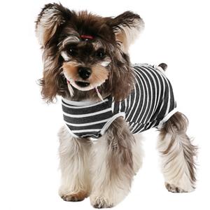 Etdane Dog Diapers Sanitary Panties Physiological Period Shirts Surgical Recovery Suits for Male and Female Dogs (Medium, Gray White Stripe)