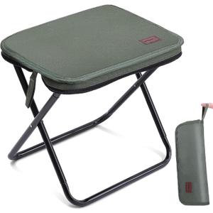 MOONCY Portable Stool, 13 Inch Small Folding Stool for Adults, Ultralight Green Camping Stools for Hiking and Fishing, Hold Up to 265 LBS