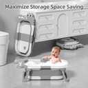 TPN Collapsible Baby Bathtub, Baby Bath Tub with Soft Cushion & Real-Time Thermometer, Baby Bathtub Infant to Toddler Tub (0-36 Months), Portable Newborn Travel Bath tub