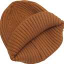 ZLYC Men Winter Knit Fisherman Beanie Hat Fashion Warm Daily Skull Cap (One Size, Solid Brown)