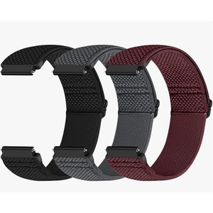 Runostrich Quick Release Nylon Watch Band - Choice of Width - 24mm Elastic Watch Straps Adjustable Stretchy Solo Loop Sport Nylon Replacement Wristband for Women Men, 5.5 inches