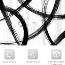 Riyidecor Black and White Shower Curtain60Wx72H Inch Abstract Line Minimalist Ink PaintingSimple Art Modern Geometric Cool Unique Mens Bathroom Decor Fabric Polyester Waterproof 12 Pack Hooks